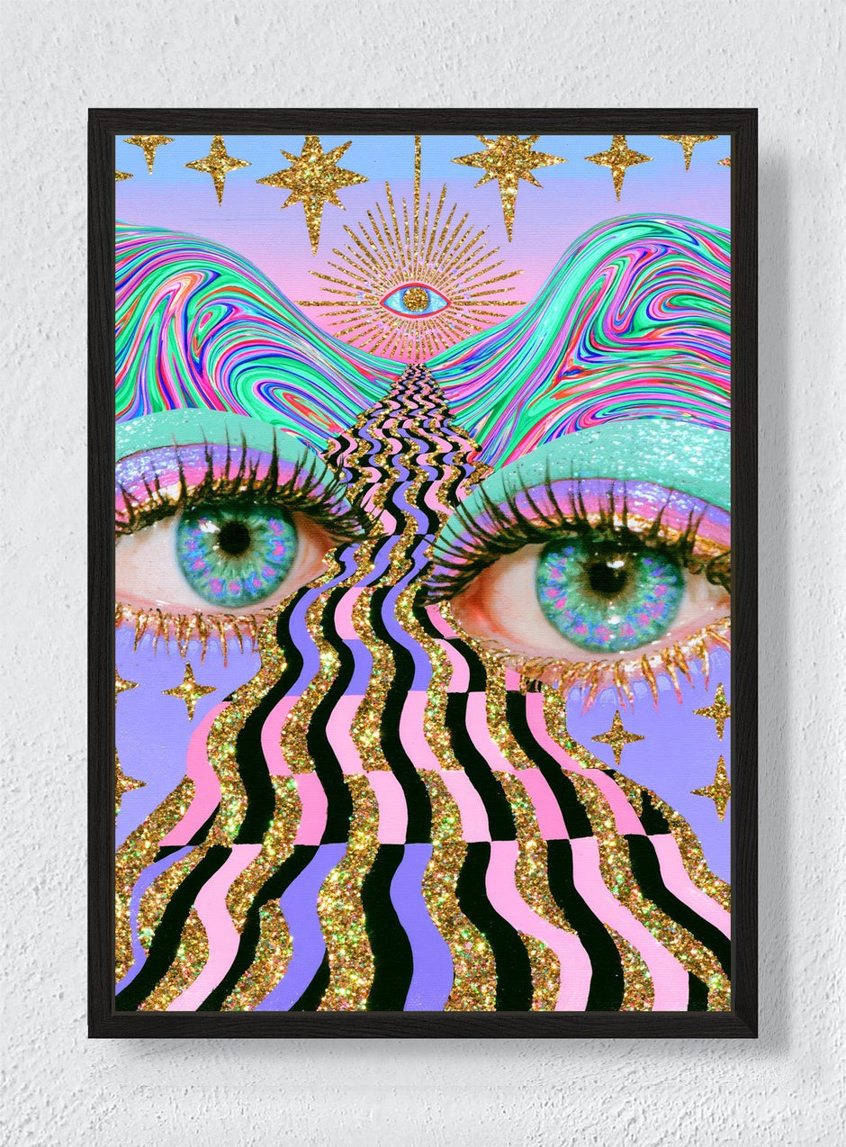 EYES ABOVE THE WAVES - Black frame canvas