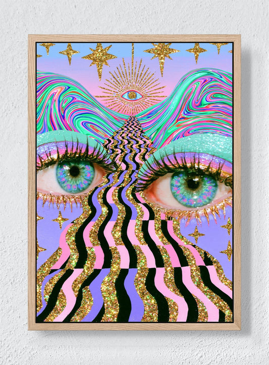 EYES ABOVE THE WAVES - Natural frame canvas