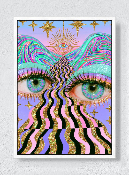 EYES ABOVE THE WAVES - White frame canvas