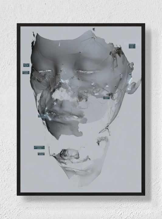 FACE BETWEEN FRAGMENTS - Black Frame