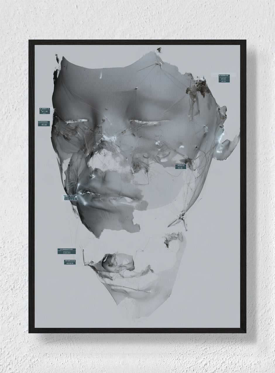 FACE BETWEEN FRAGMENTS - Black Frame