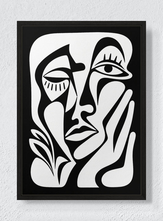 FACE STUDY - Black frame canvas