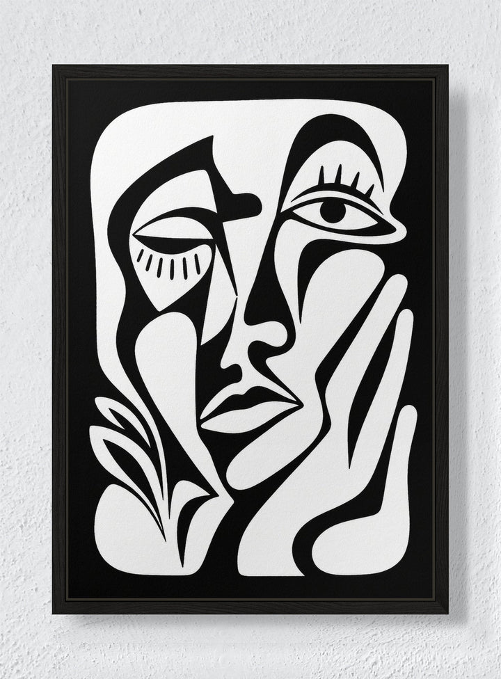 FACE STUDY - Black frame canvas