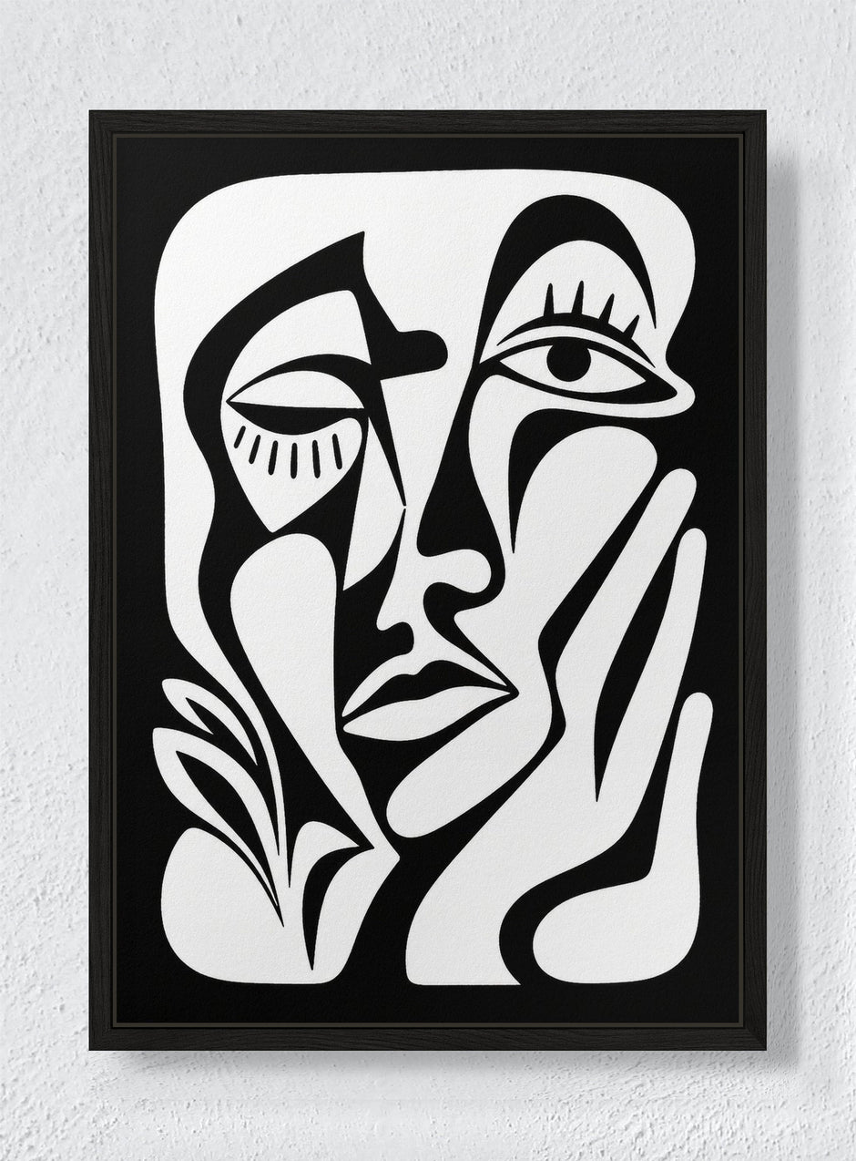 FACE STUDY - Black frame canvas