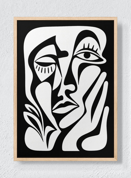 FACE STUDY - Natural frame canvas