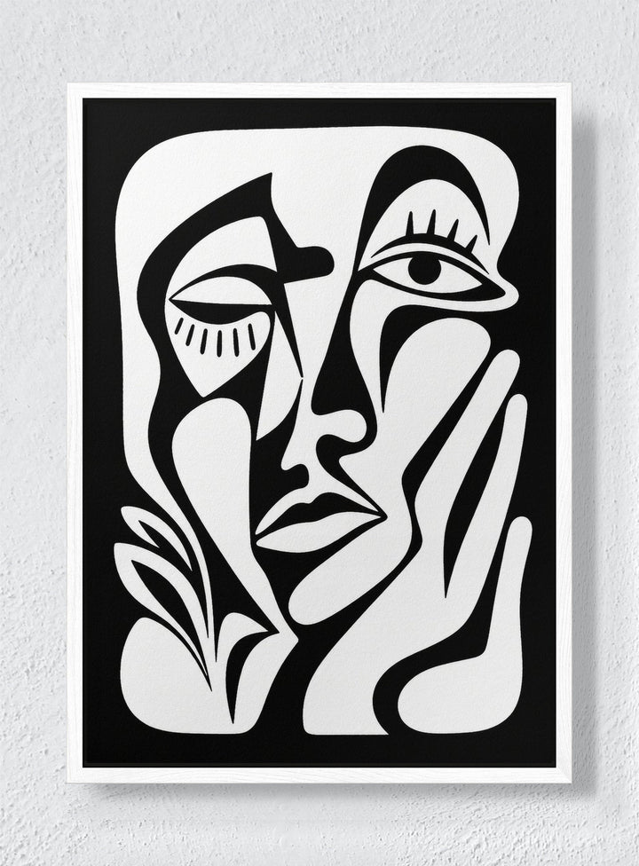 FACE STUDY - White frame canvas