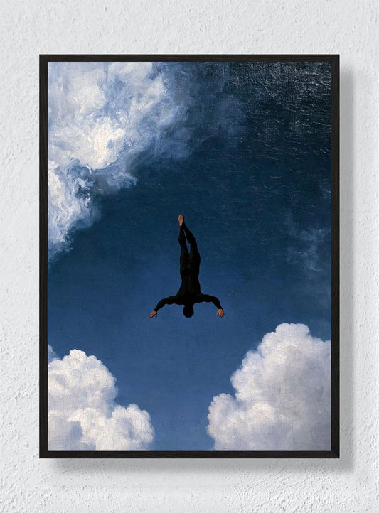 FALLING INTO THE BLUE - Black Frame