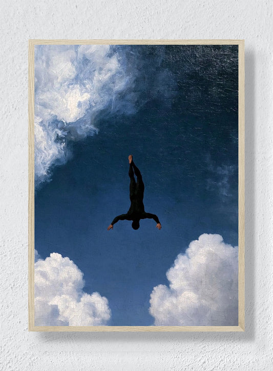 FALLING INTO THE BLUE - Natural Frame