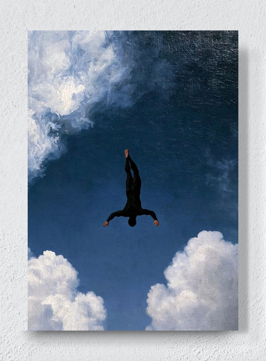 FALLING INTO THE BLUE - Unframed canvas