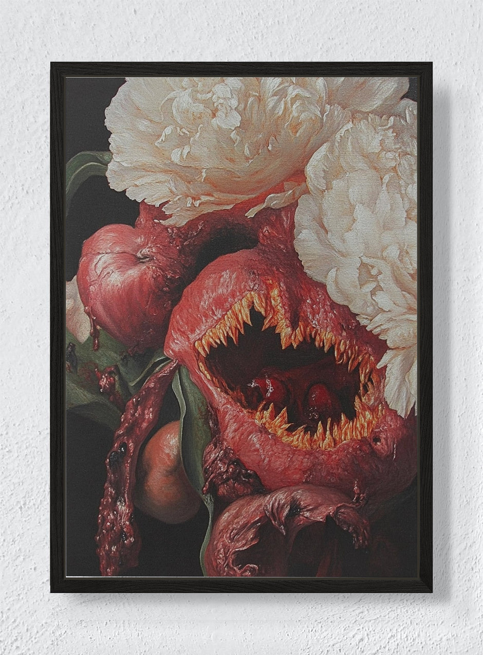 FERAL FLORAL - Black frame canvas