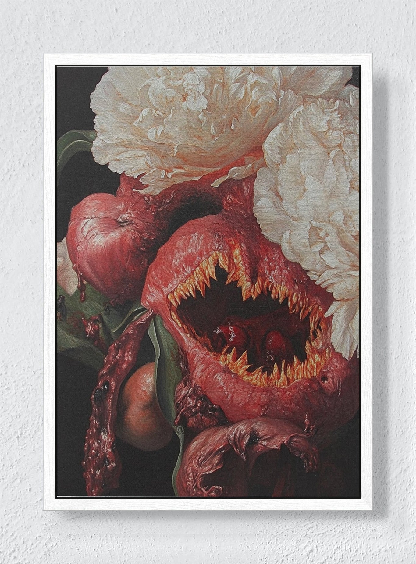 FERAL FLORAL - White frame canvas