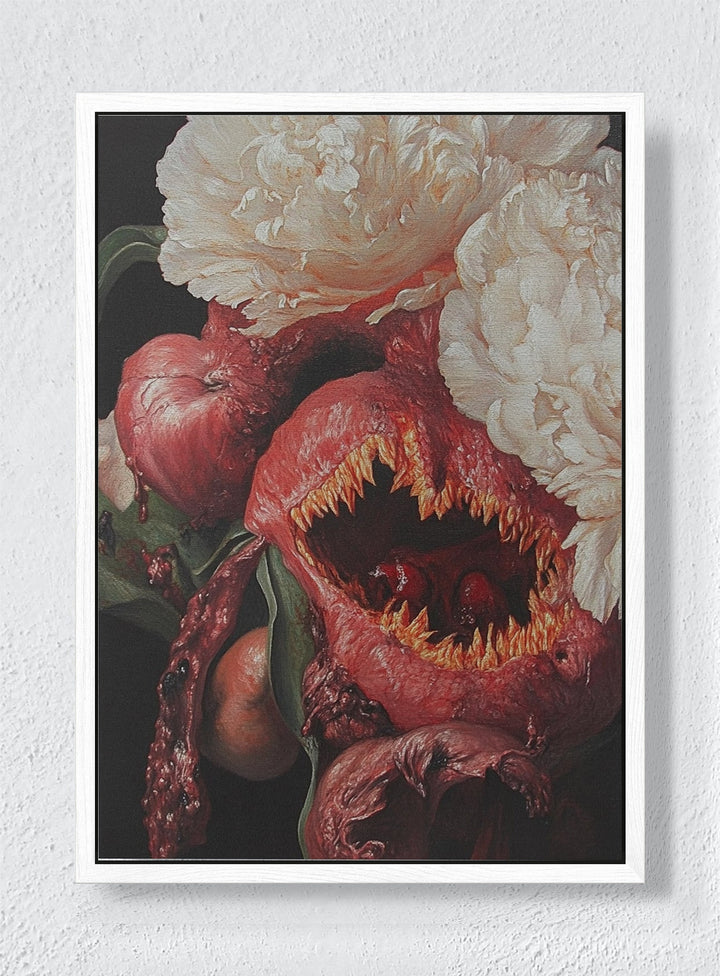 FERAL FLORAL - White frame canvas