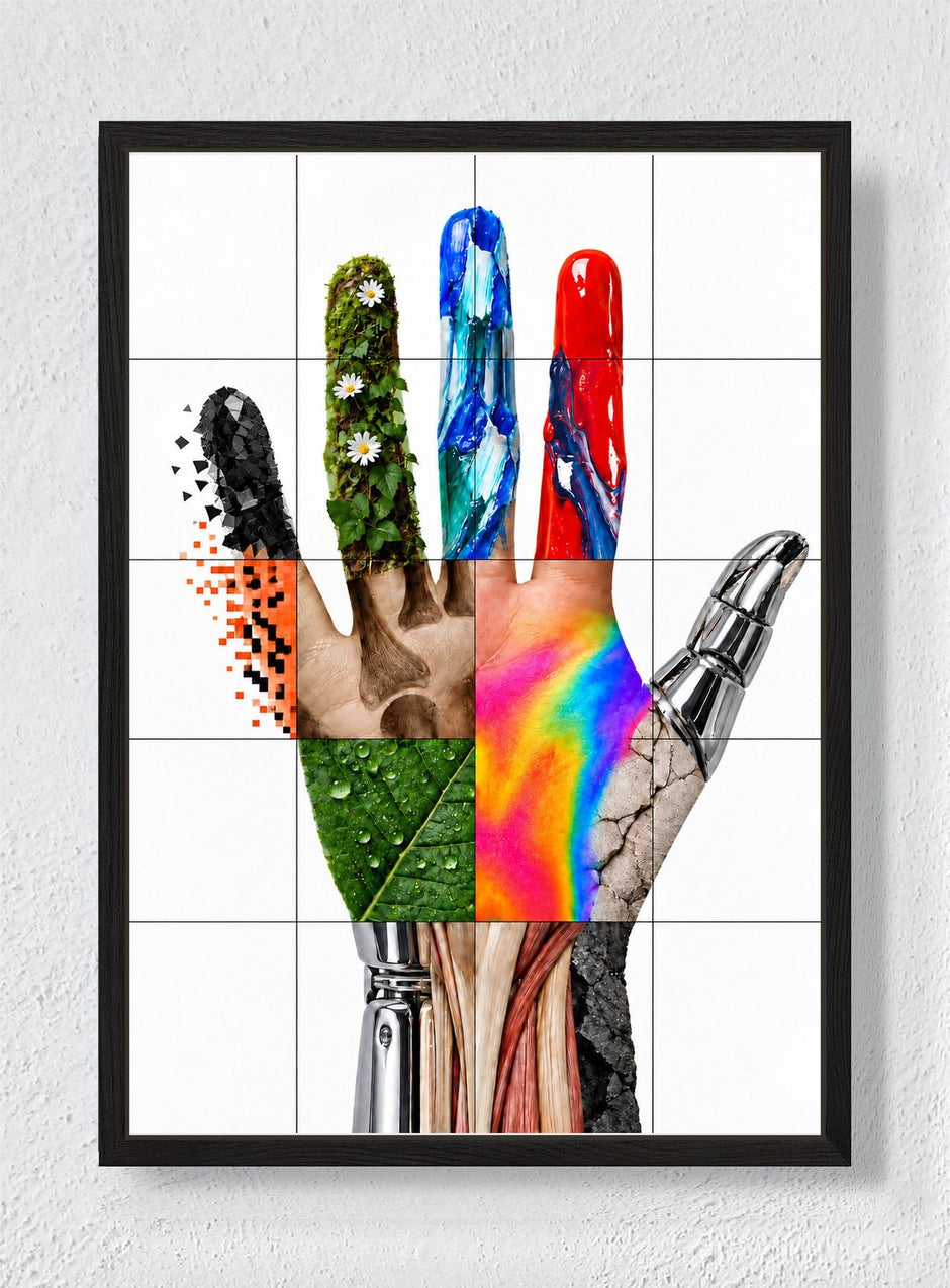 FIVE ELEMENTS - Black frame canvas