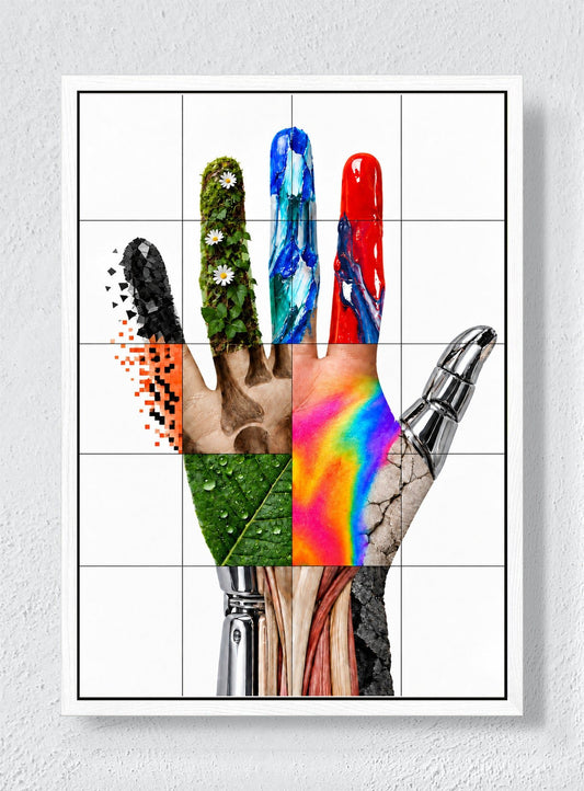 FIVE ELEMENTS - White frame canvas