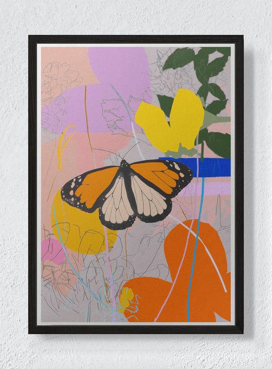 FLIGHT ACROSS A BUSY MIND - Black frame canvas