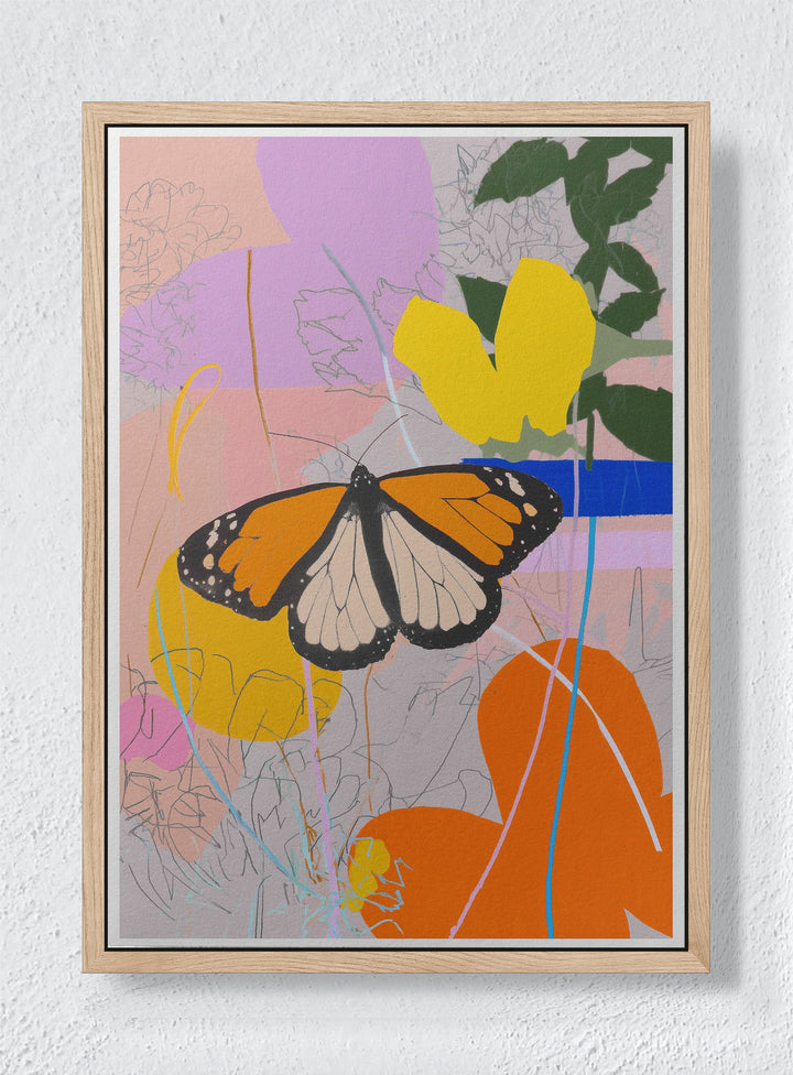 FLIGHT ACROSS A BUSY MIND - Natural frame canvas
