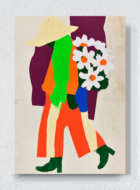FLOWERS ON THE WAY HOME - Unframed canvas