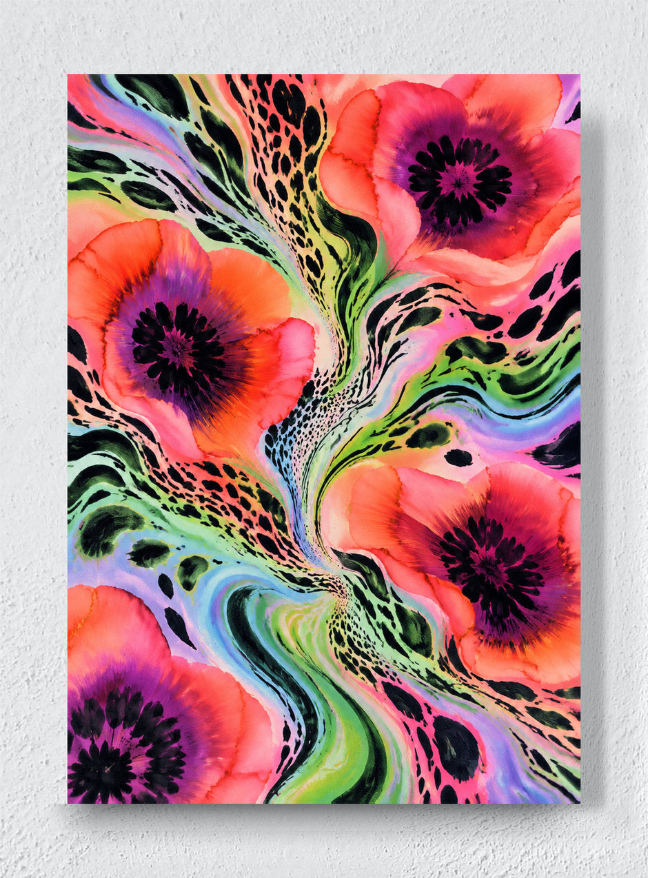 FLOWERS WHERE THE PATTERN BREAKS - Unframed canvas