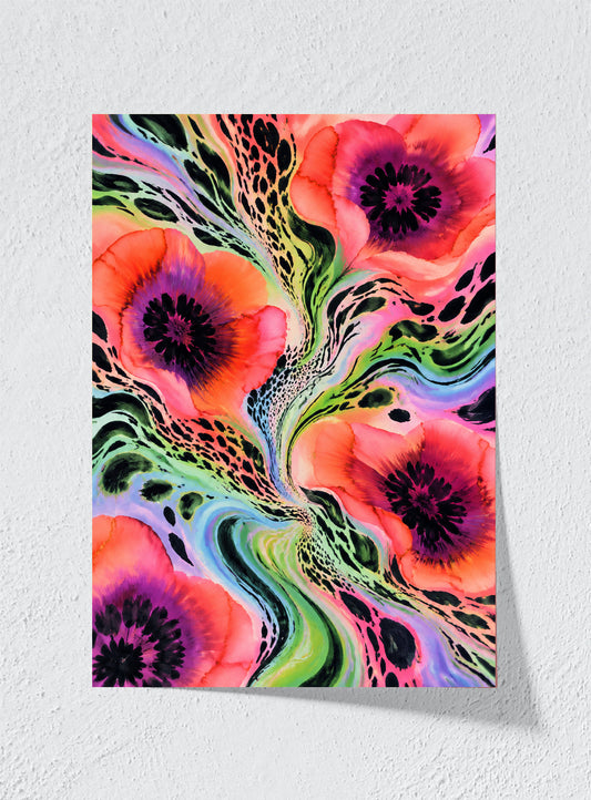 FLOWERS WHERE THE PATTERN BREAKS - Unframed