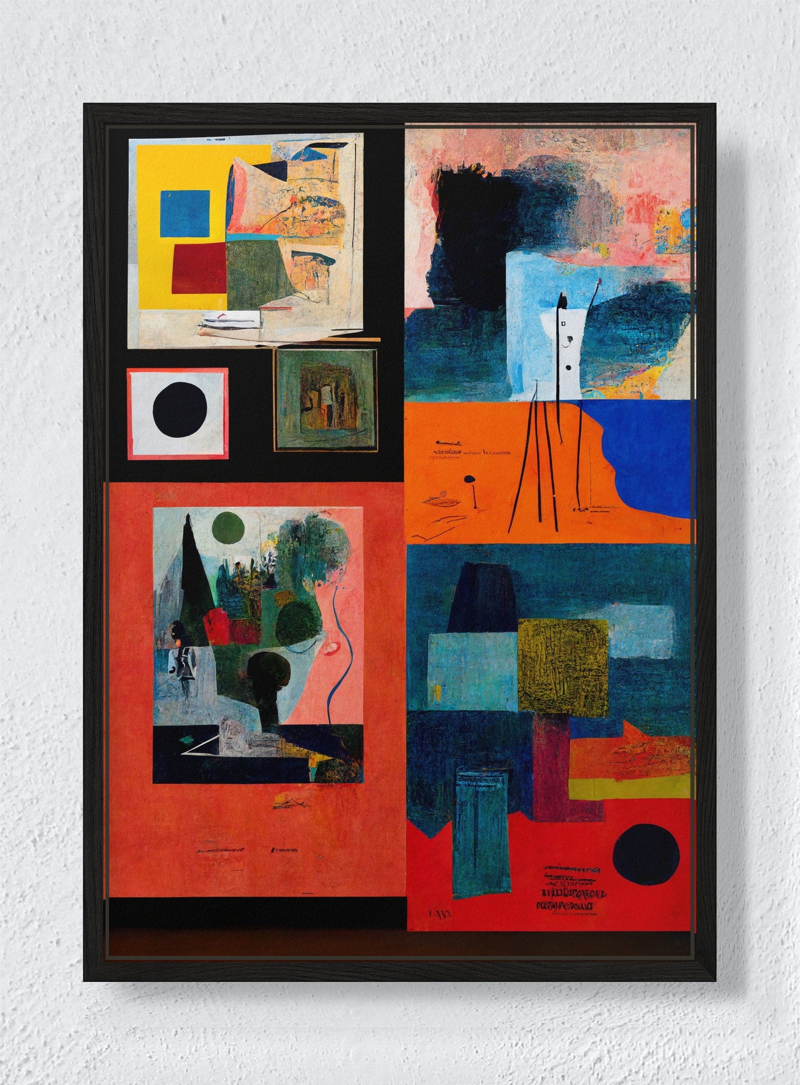 FOUR BLOCKS - Black frame canvas