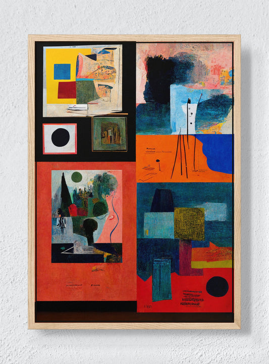 FOUR BLOCKS - Natural frame canvas