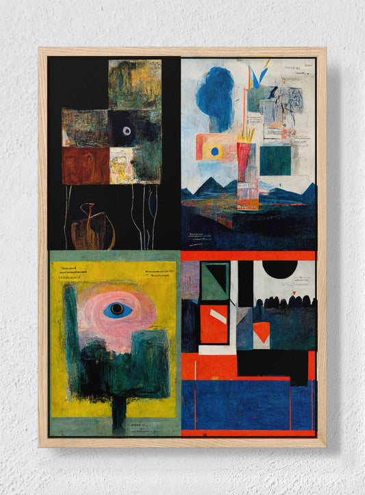FOUR FIELDS - Natural frame canvas