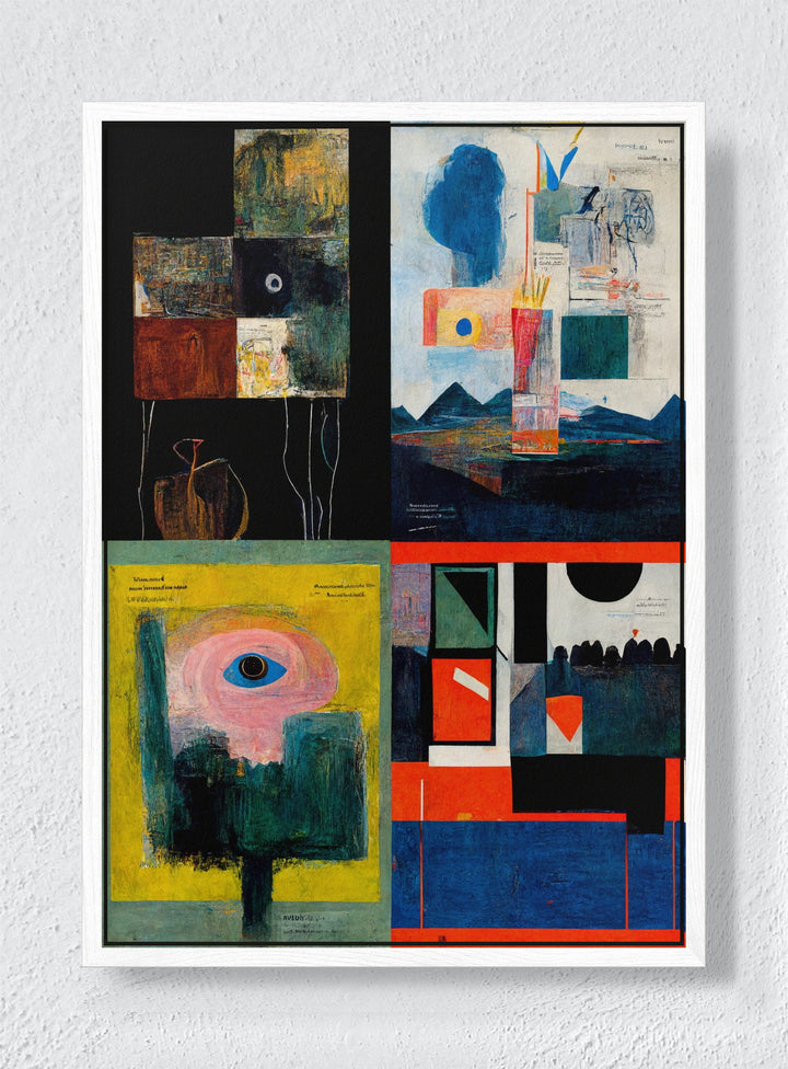 FOUR FIELDS - White frame canvas