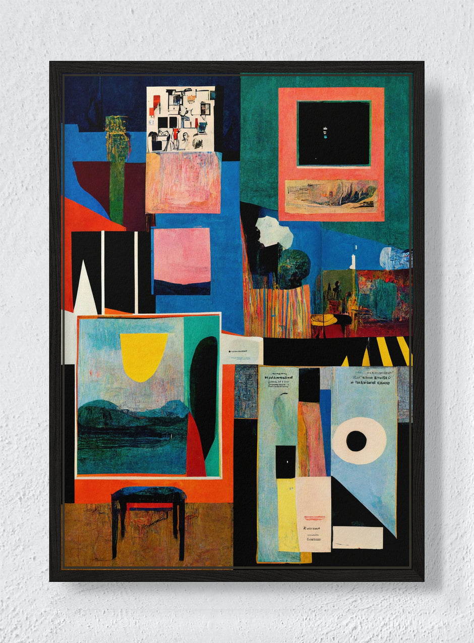 FOUR LAYERS - Black frame canvas