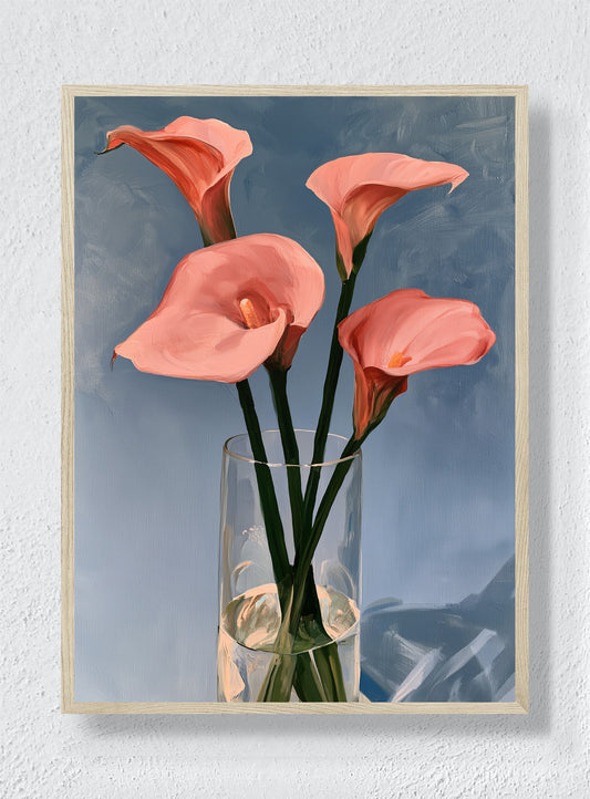 FOUR LILIES AT DUSK - Natural Frame