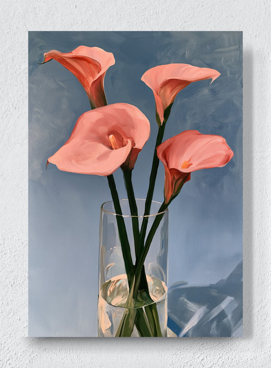 FOUR LILIES AT DUSK - Unframed canvas