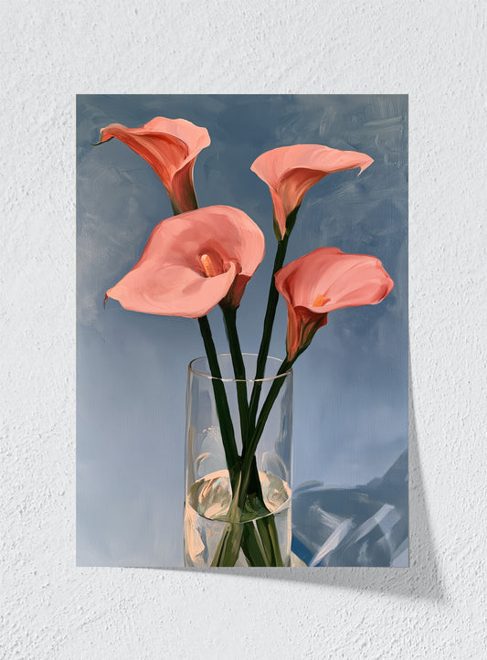 FOUR LILIES AT DUSK - Unframed