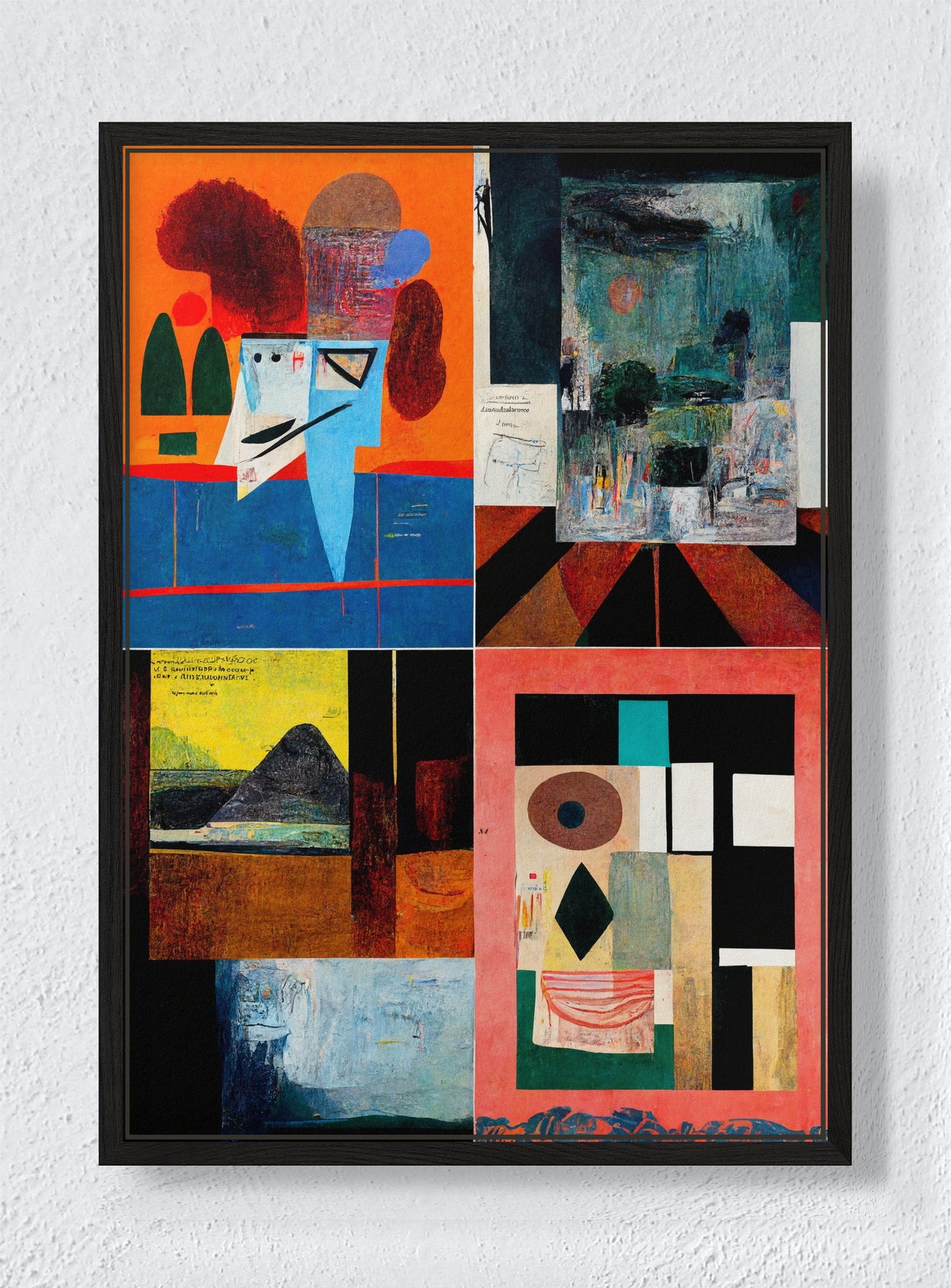 FOUR PANES - Black frame canvas