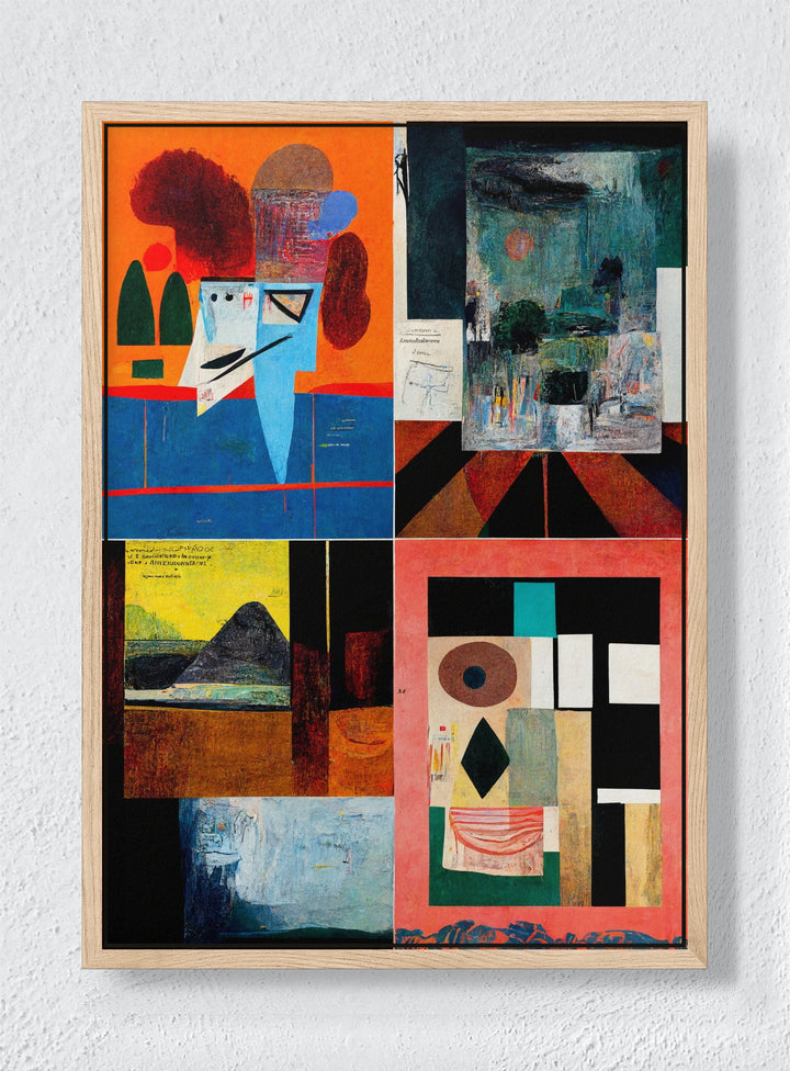FOUR PANES - Natural frame canvas