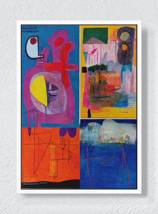 FOUR STATES OF MIND - White frame canvas
