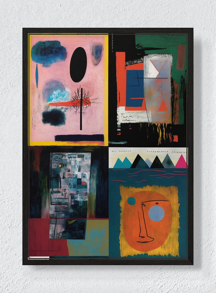 FOUR VIEWS - Black frame canvas