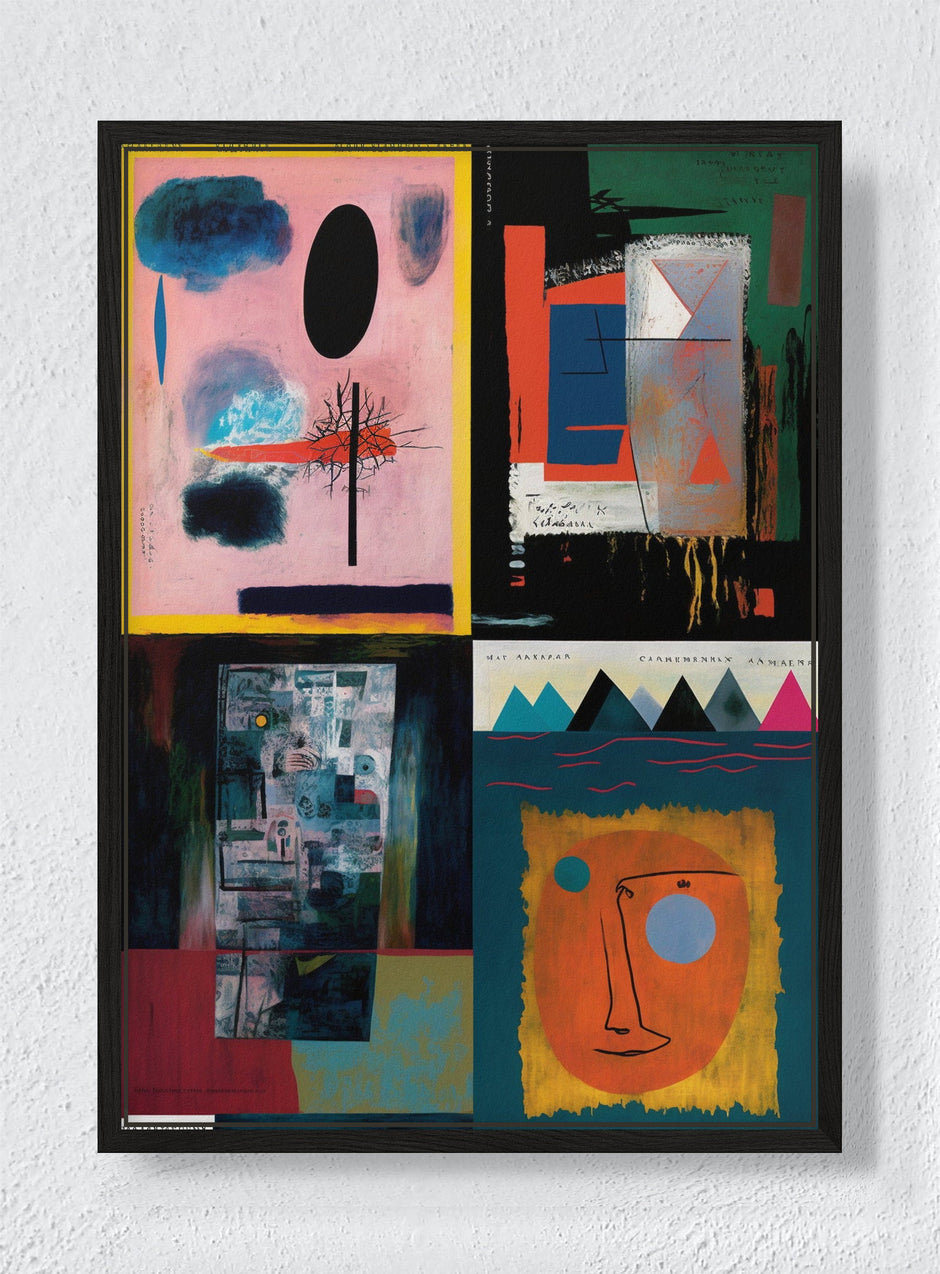 FOUR VIEWS - Black frame canvas