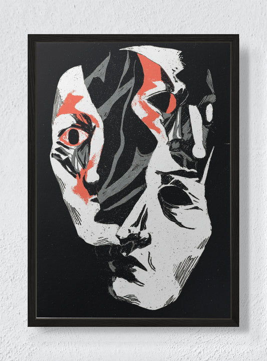 FRACTURED IDENTITY - Black frame canvas