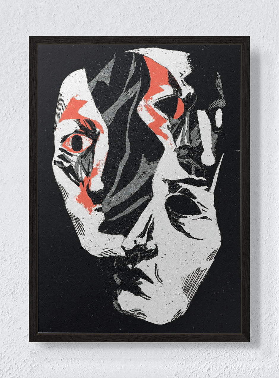 FRACTURED IDENTITY - Black frame canvas