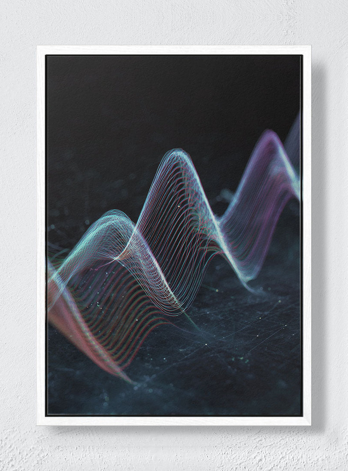 FREQUENCY STUDY FOR A QUIET MIND - White frame canvas