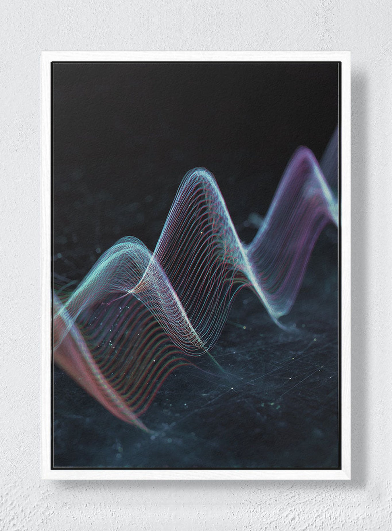 FREQUENCY STUDY FOR A QUIET MIND - White frame canvas