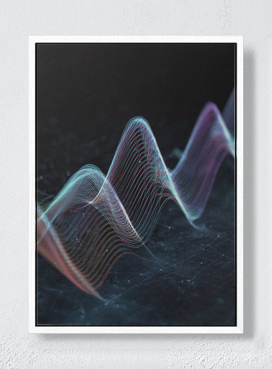 FREQUENCY STUDY FOR A QUIET MIND - White frame canvas