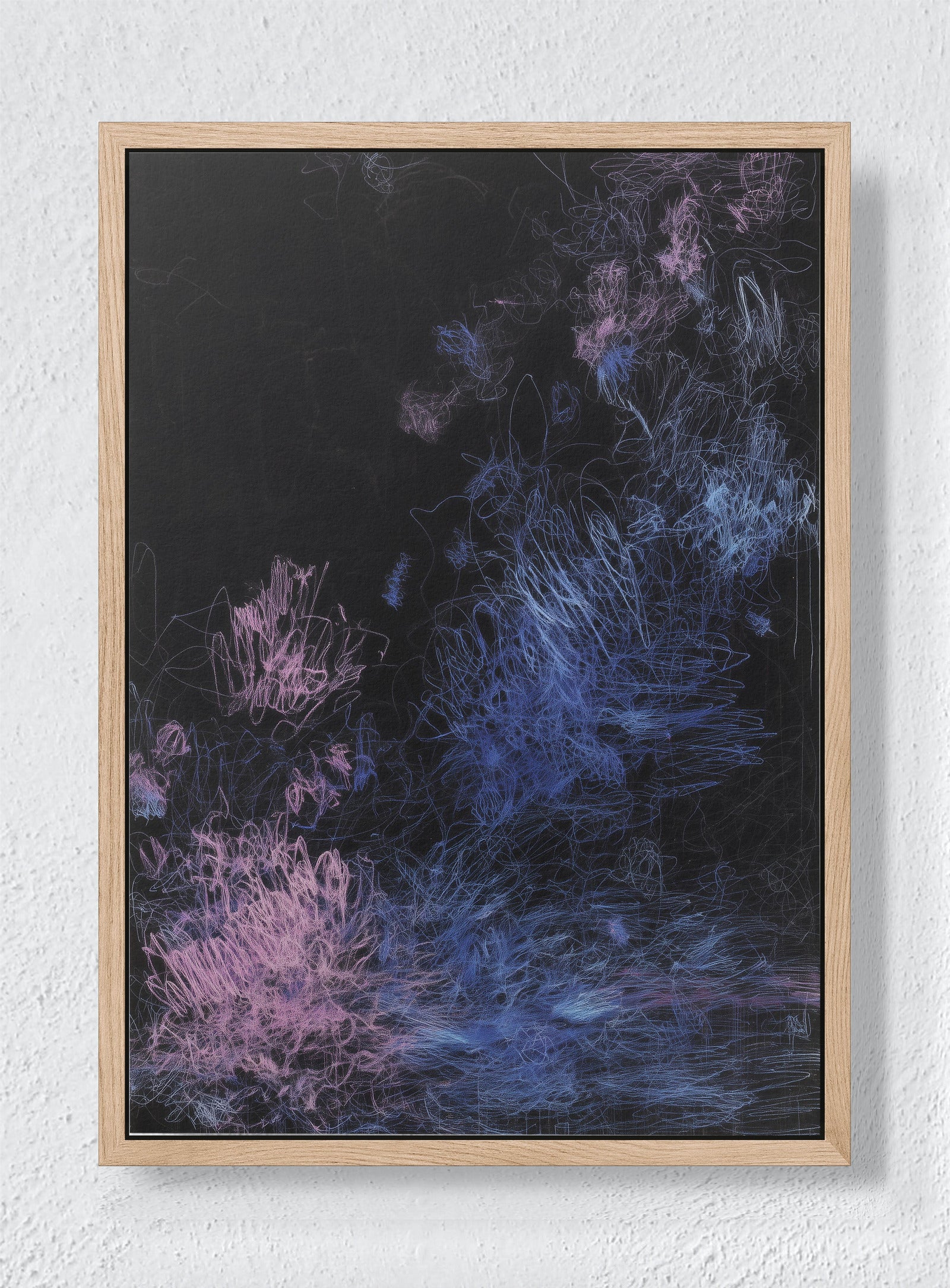 GALACTIC GRUNGE - Natural frame canvas