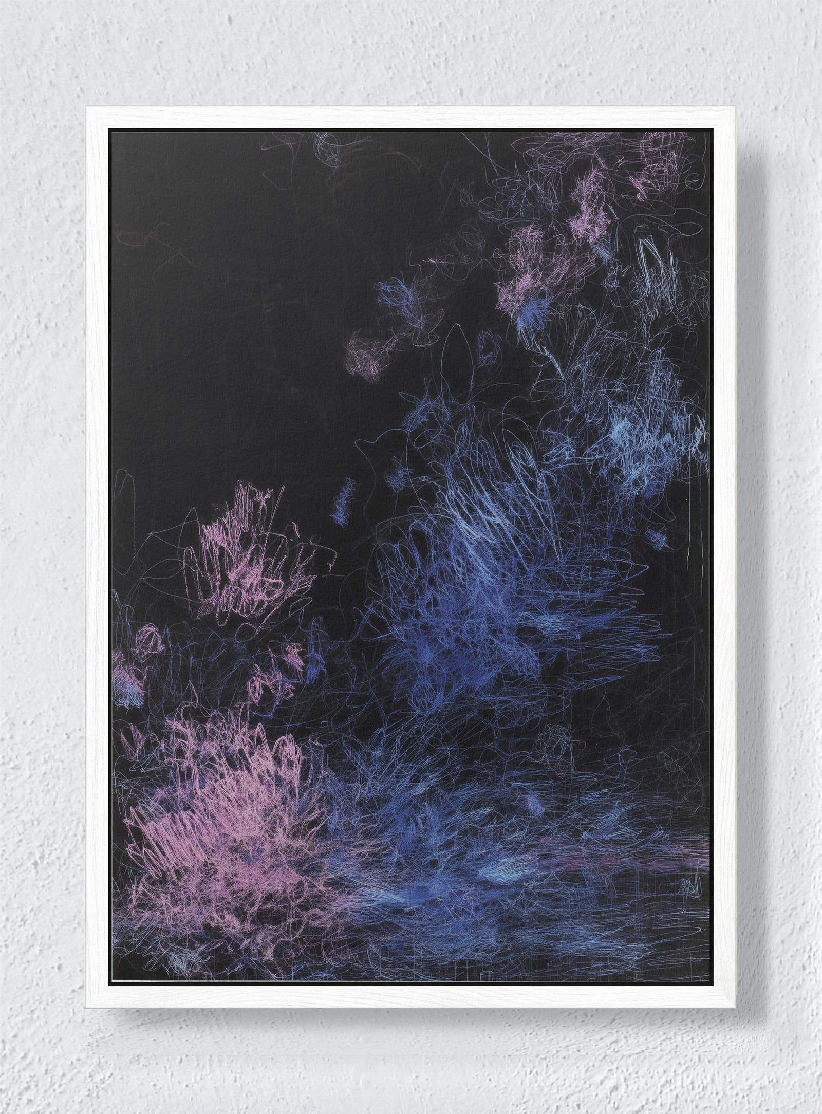 GALACTIC GRUNGE - White frame canvas