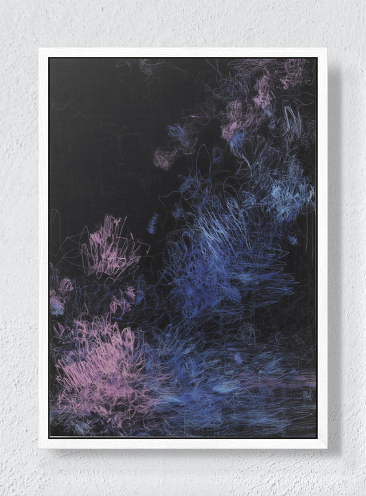 GALACTIC GRUNGE - White frame canvas