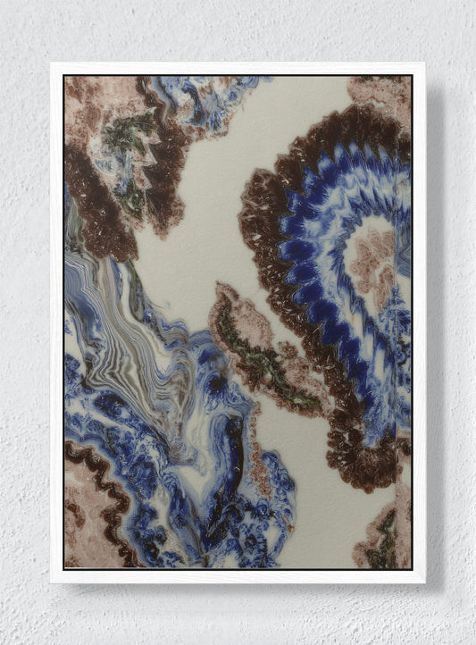 GEODE VEINS - White frame canvas