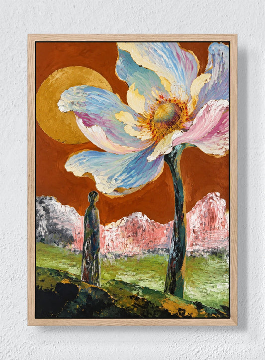 GIANT BLOOM, SMALL WITNESS - Natural frame canvas