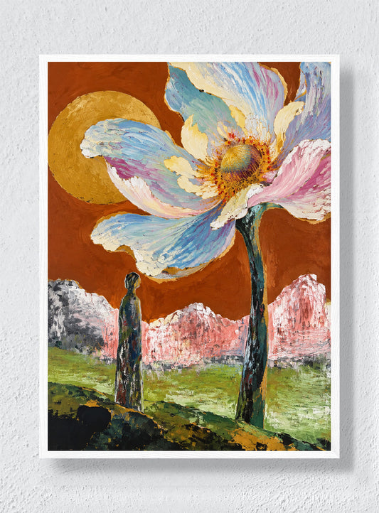 GIANT BLOOM, SMALL WITNESS - White Frame