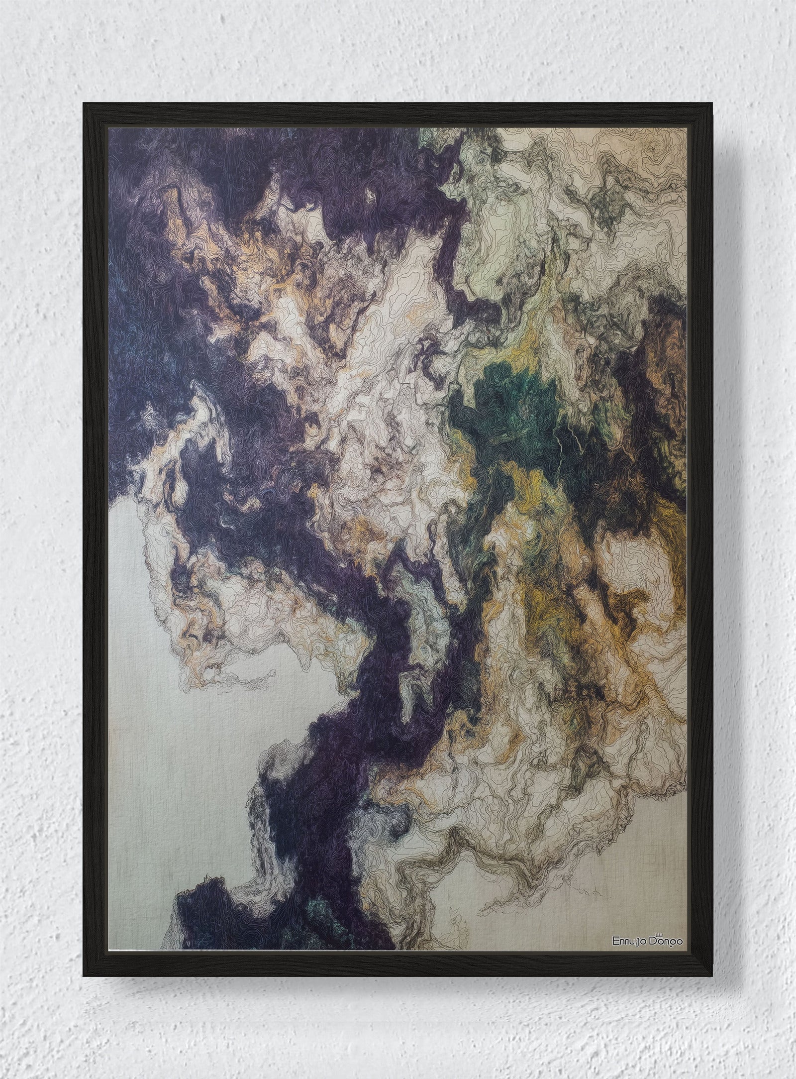 GILDED LICHEN - Black frame canvas