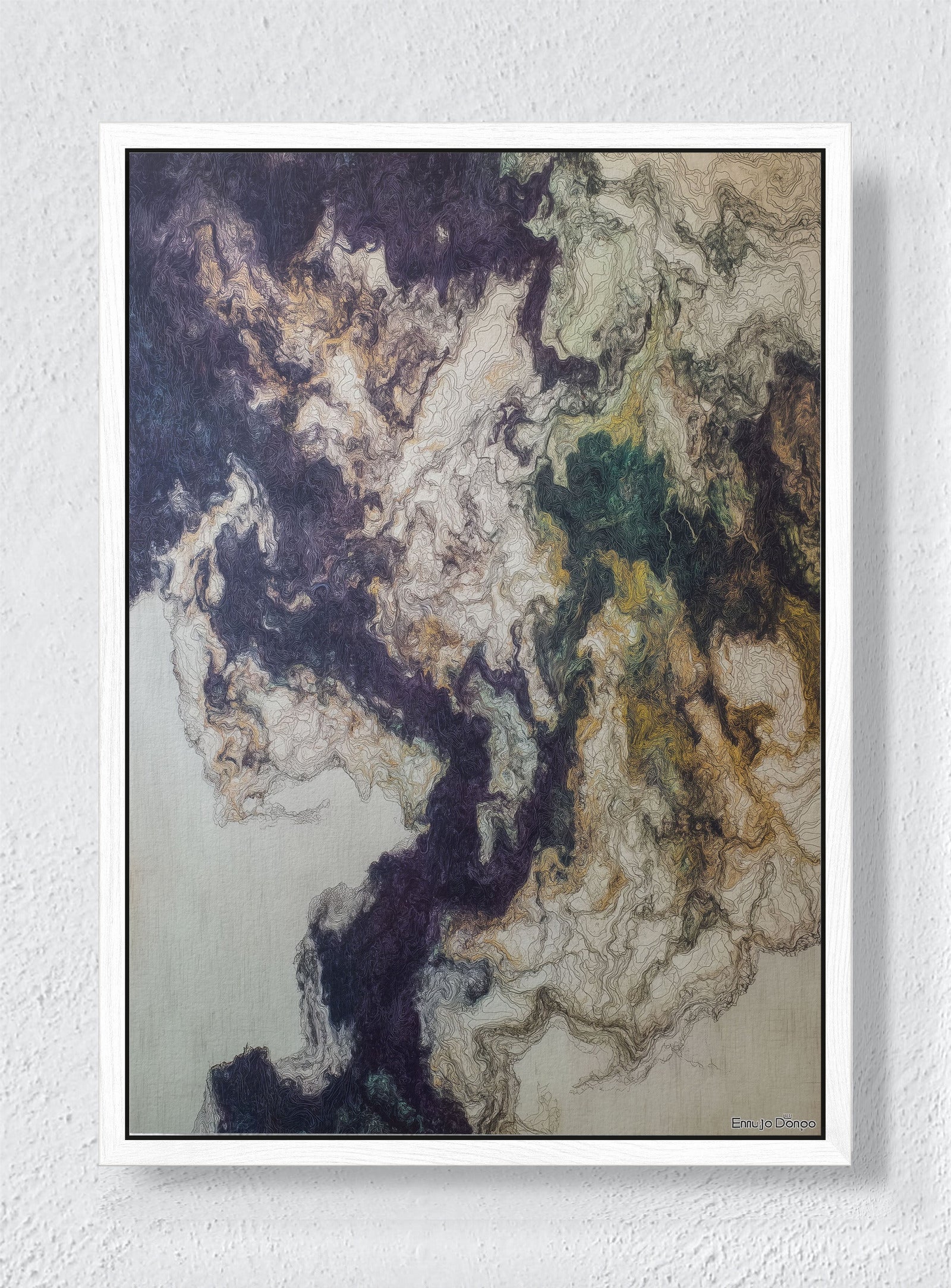 GILDED LICHEN - White frame canvas