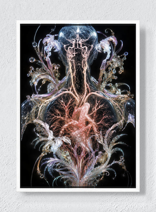 GLASS ANATOMY - White frame canvas